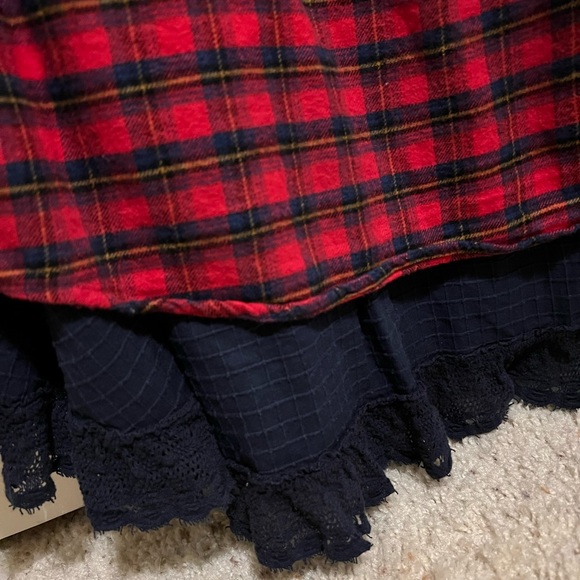 Flannel Button-Down with Ruffle Hem - Picture 3 of 4